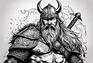 Viking warrior bleeding to death tattoo idea