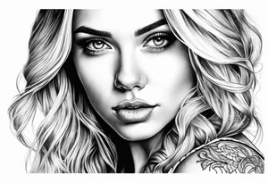 Young pretty blond woman tattoo idea