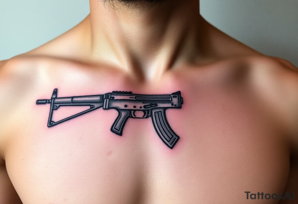 ak 47 silhouette tattoo idea
