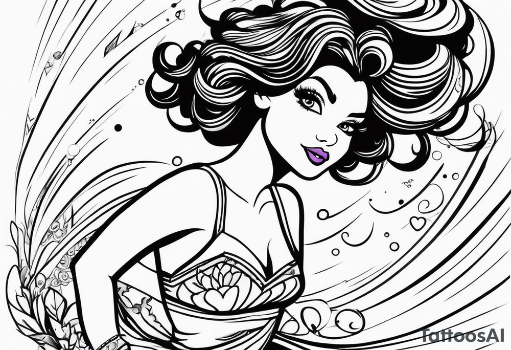 Girl twirling tattoo idea