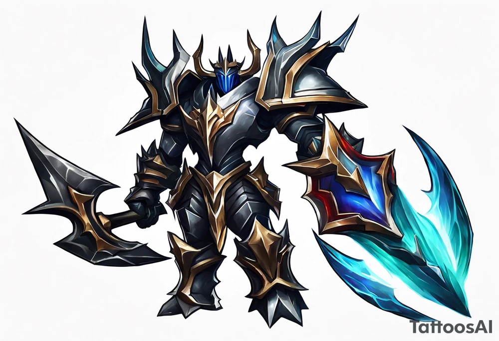 Mordekaiser from league of legends upper arm tattoo tattoo idea