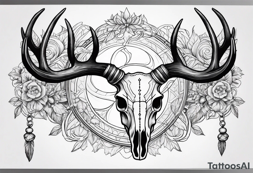 Deer skull tattoo idea