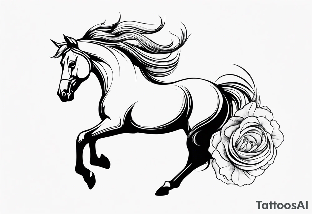 Plume cheval lettre A tattoo idea