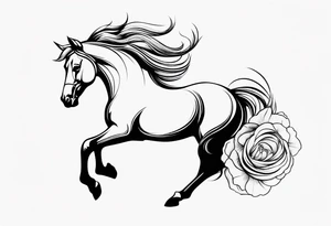 Plume cheval lettre A tattoo idea