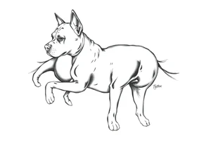 outline of a staffordshire dog tattoo idea