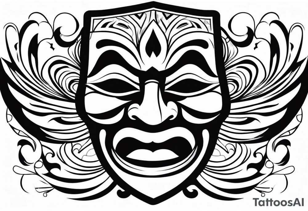 Classic Theatrical mask that’s crying tattoo idea