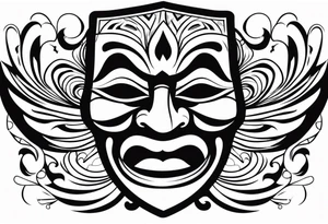 Classic Theatrical mask that’s crying tattoo idea