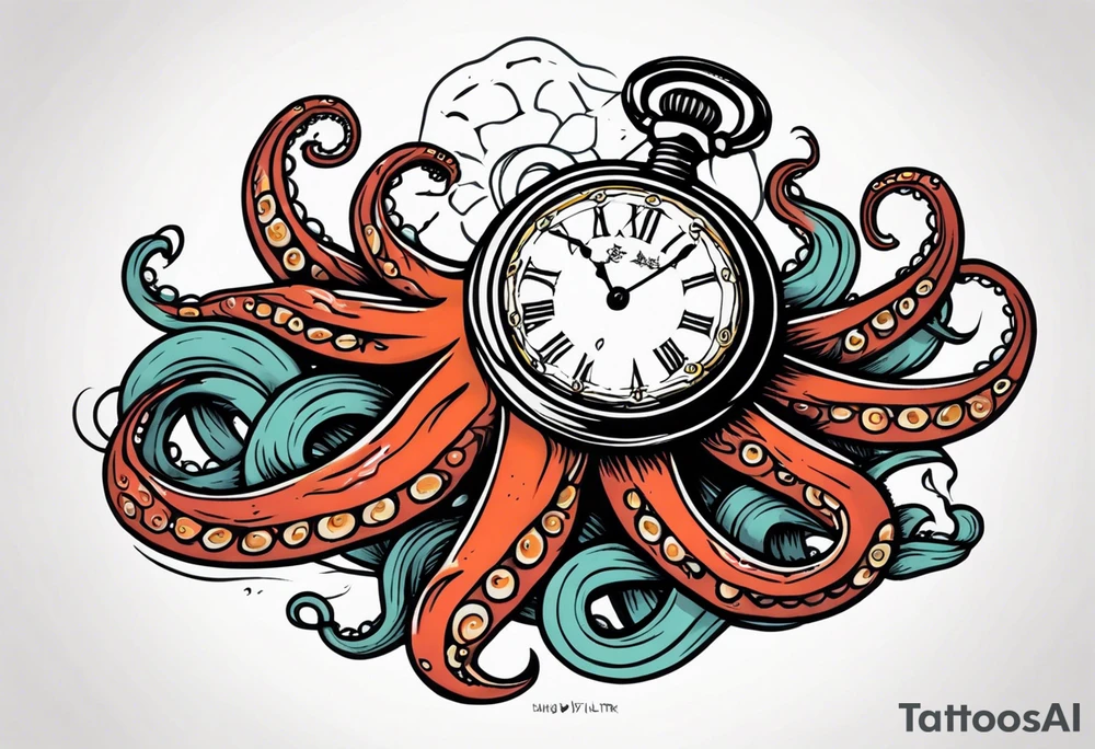 pocket watch attacked by an aggressive octopus tattoo idea pocket watch attacked by an aggressive octopus tattoo idea