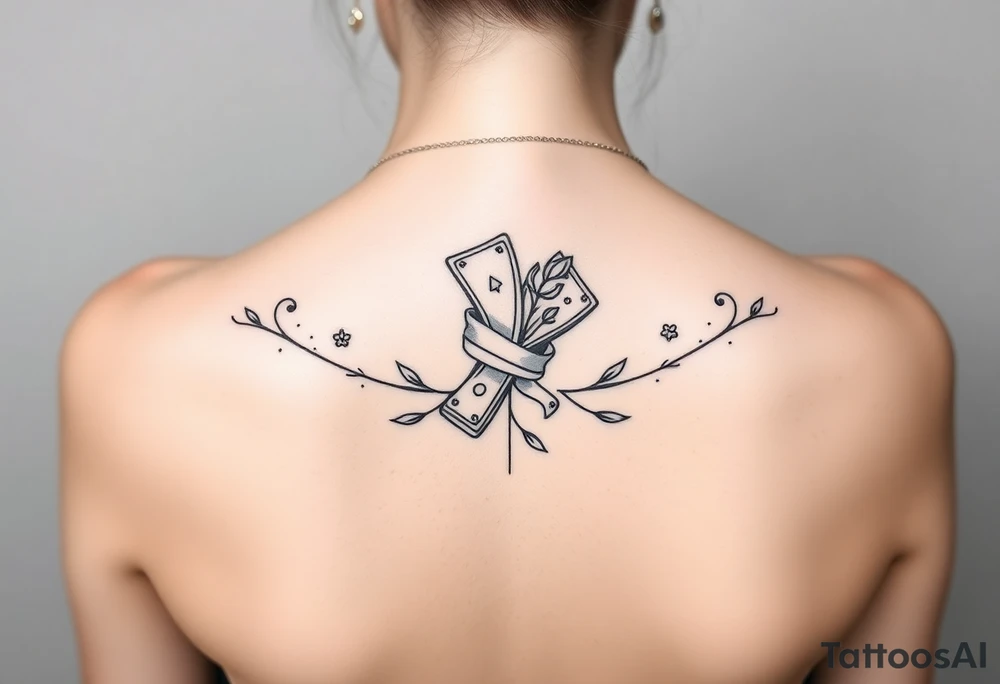 Memorial for grandma who loved gambling and money tattoo idea