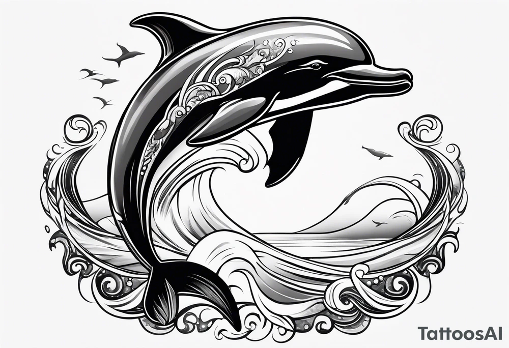 Aquarius dolphin tattoo idea