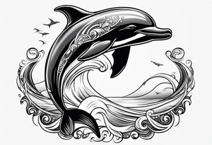 Aquarius dolphin tattoo idea
