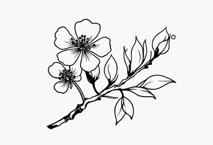 unique small feminine minimalist tattoo of sakura stick tattoo idea