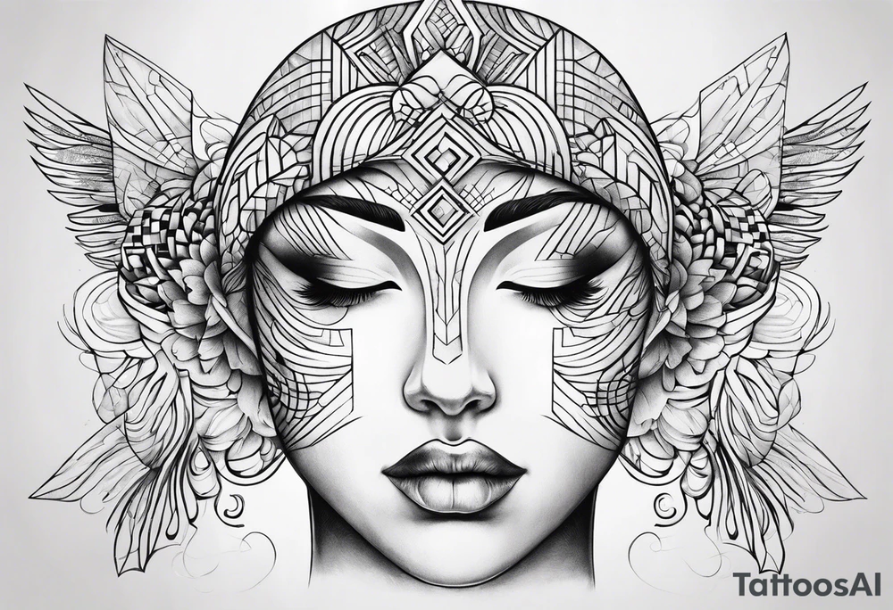 Mind with lines tattoo idea