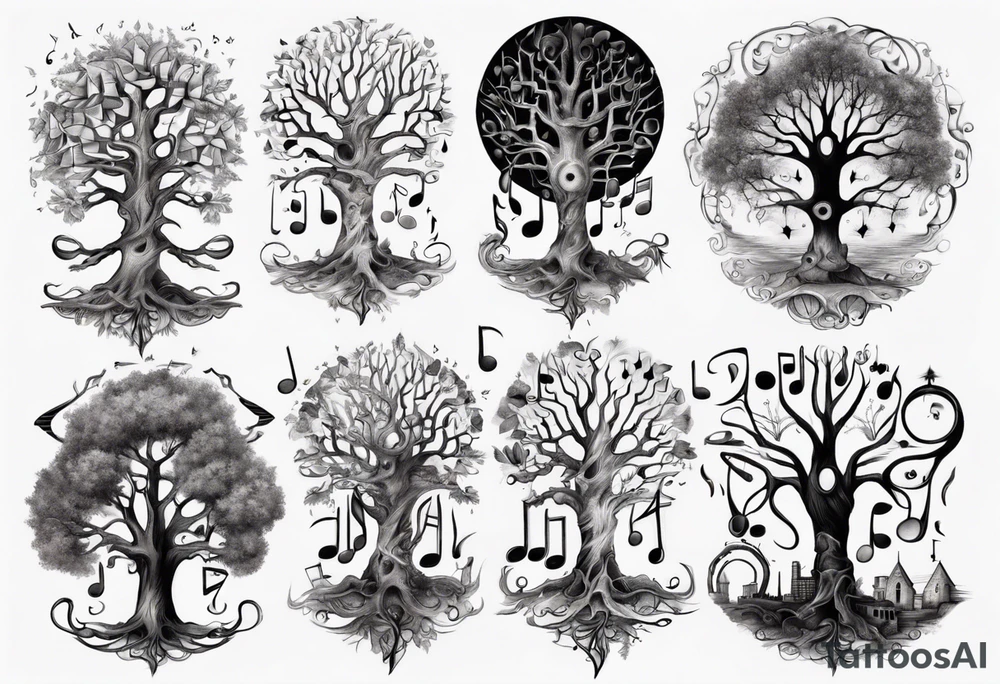 music tree tattoo idea