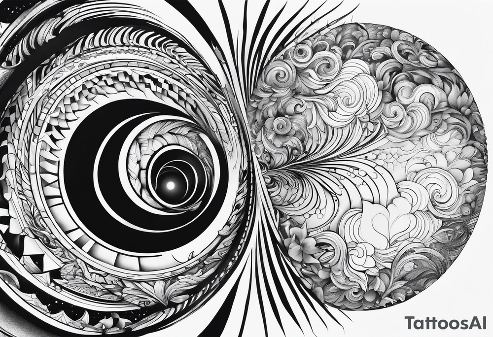 Fine line small wormhole tattoo idea