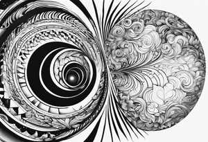 Fine line small wormhole tattoo idea