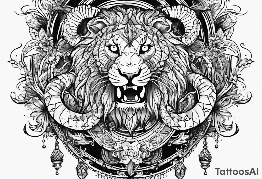 Scorpio and Leo mix tattoo idea