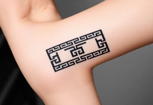 Greek pattern arm band tattoo idea