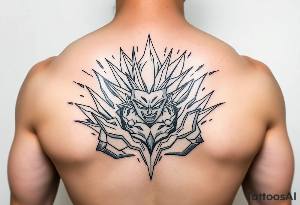 legendary dragonball z scene with energy aura and power effects tattoo idea