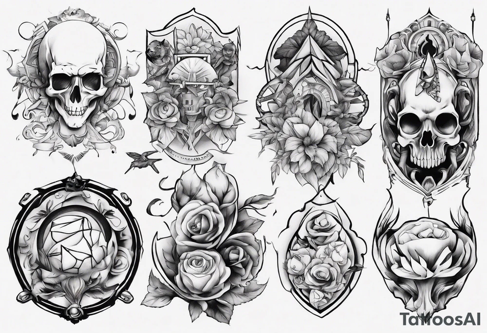 A part of fancy house tattoo idea