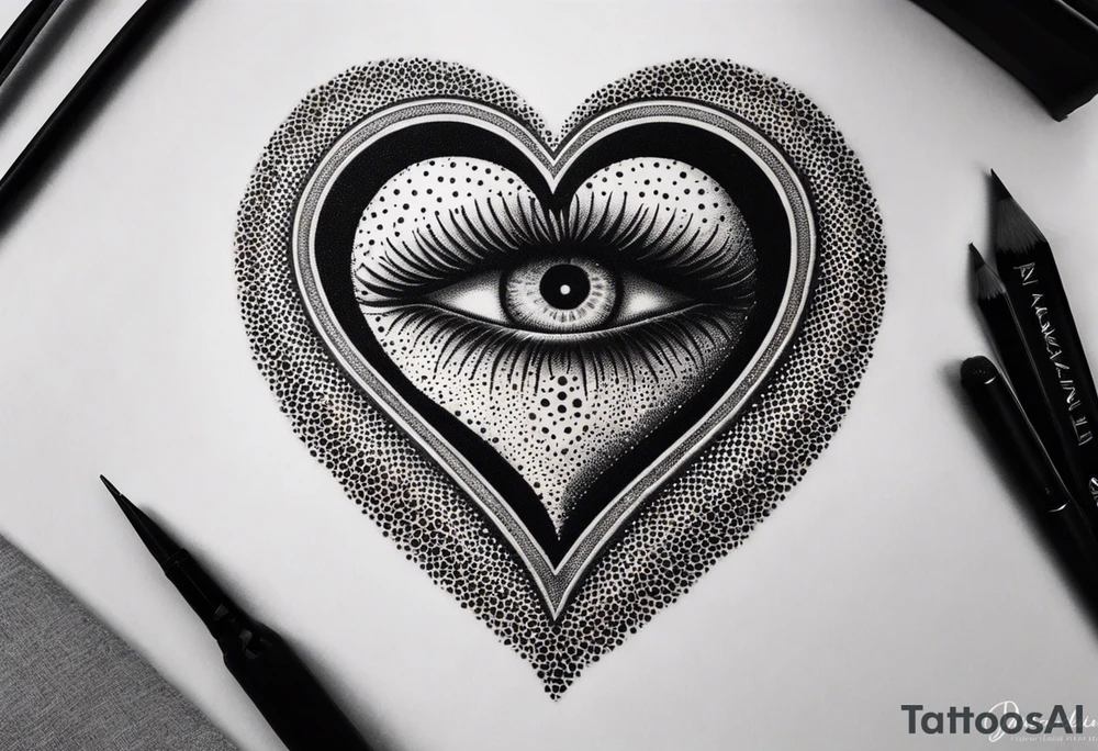 Cuore sacro con pugnale e occhio di ra tattoo idea