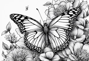 Butterflies and oceans tattoo idea