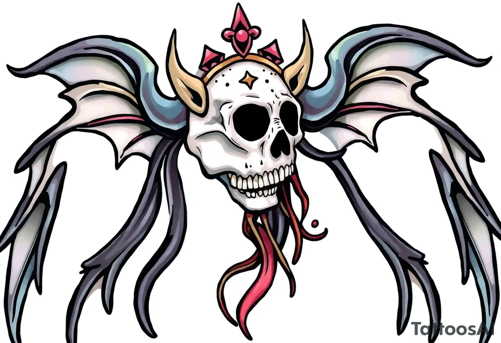 mystical  bringer of death giving life head tattoo idea