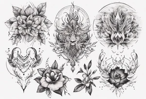 Back tattoo fine line with nature and some
Colors tattoo idea