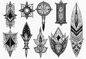 theme daggers and stilletos different designs tattoo idea