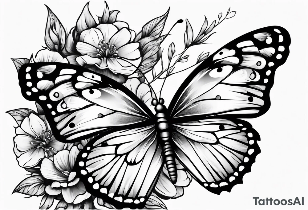 Butterfly with fire tattoo idea