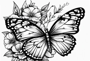 Butterfly with fire tattoo idea