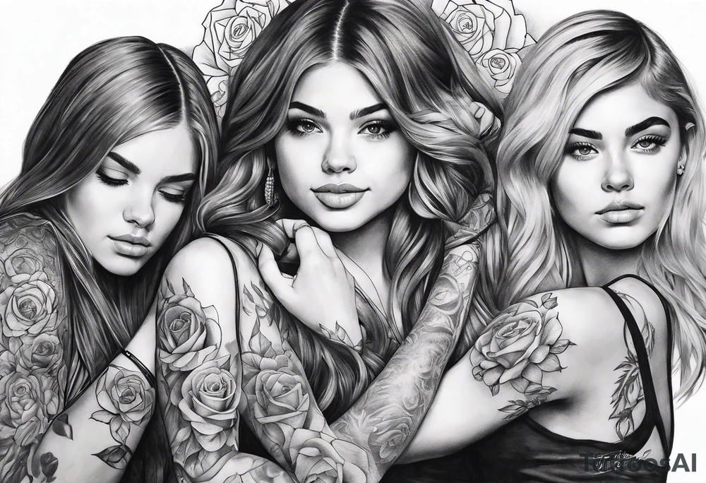 Girls playing ring around the rosey tattoo idea