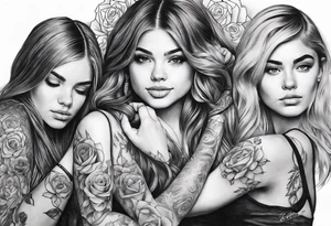 Girls playing ring around the rosey tattoo idea