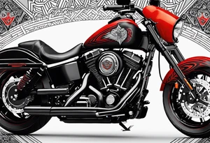 Arm sleeve, black, gray, silver, red, tribal, fire, motorcycle, Harley Davidson, Folkstyle wrestling tattoo idea