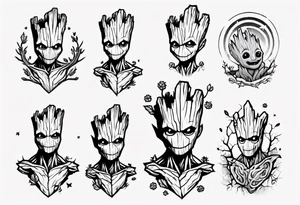 Groot half sleeve tattoo idea