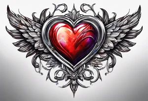 real heart with 4 chambers tattoo idea