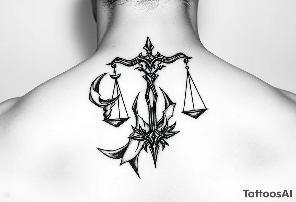 cancer and libra abstract tattoo idea