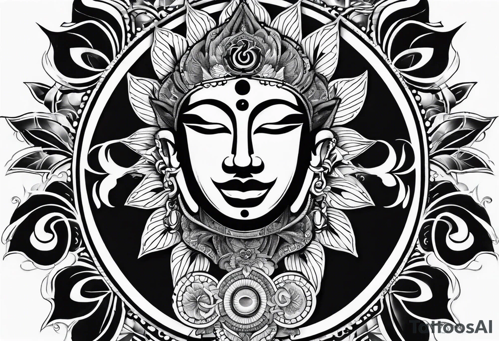 mens throat tattoo with sunrays and om on neck tattoo idea