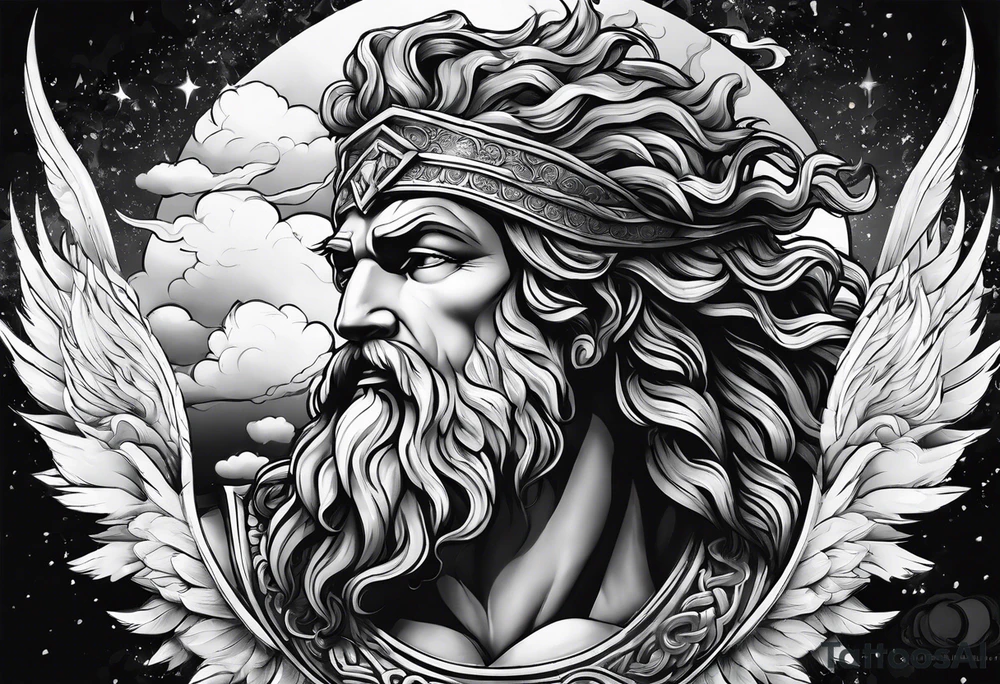 Zeus in the clouds tattoo idea