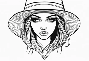 Blank eyes witch tattoo idea