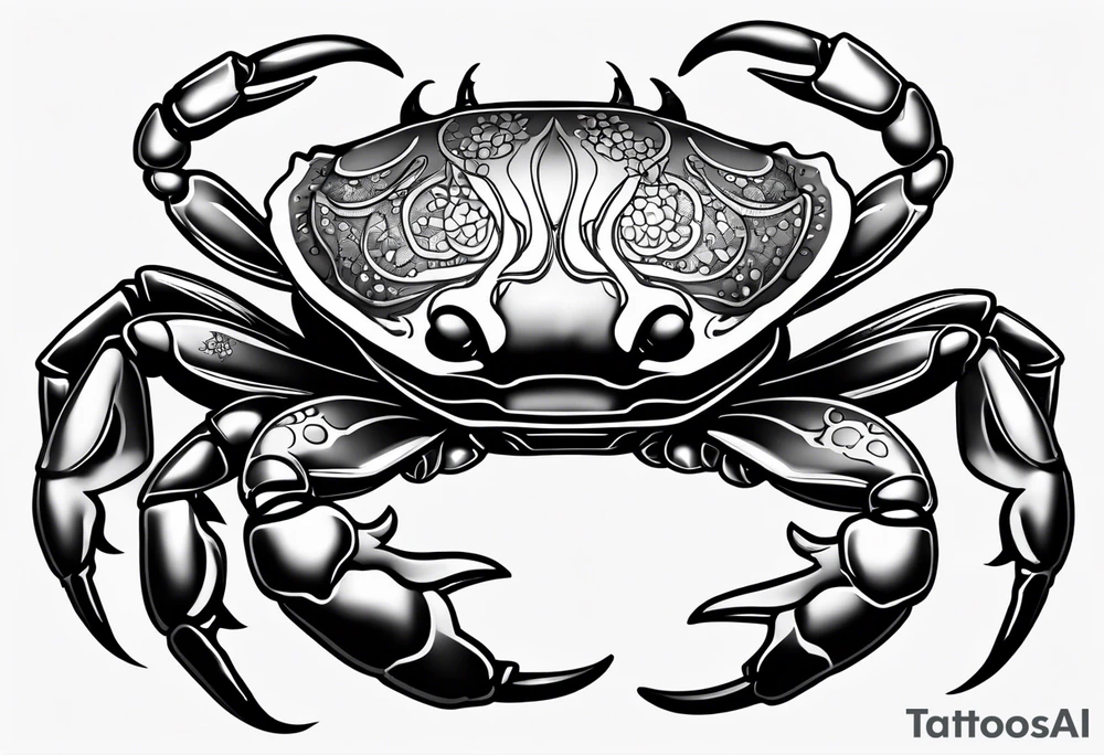 Crab con numero 69 nelle chele tattoo idea