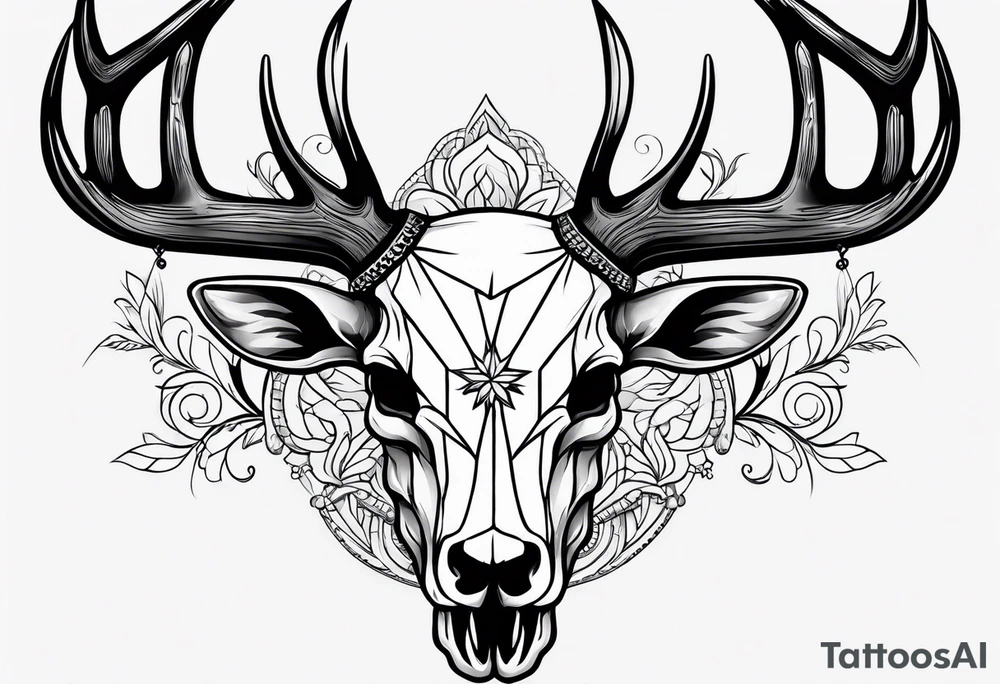 Deer skull tattoo idea