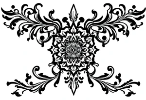 mytical shaman and witch ancient ornament with ancient rhyme tattoo idea