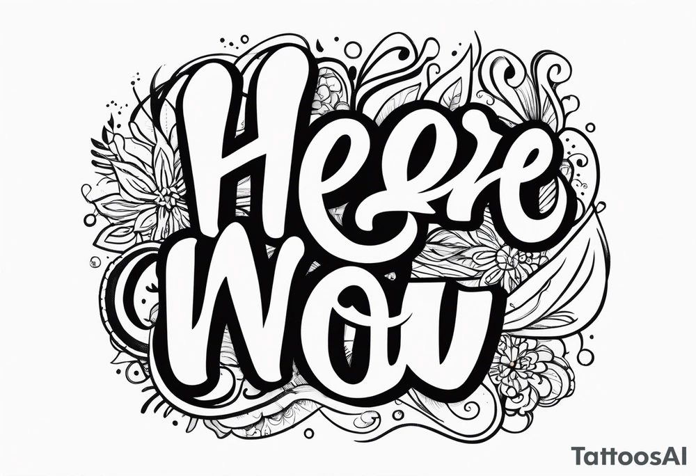 "here and now" message tattoo idea