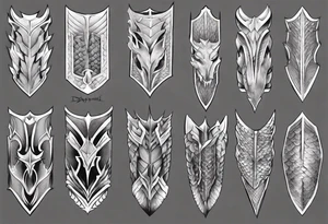 Dragonscale Leg armor symmetrical tattoo idea