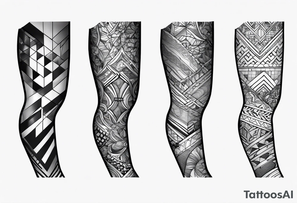 Butt and leg male sleeve patterns tattoo idea
