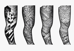 Butt and leg male sleeve patterns tattoo idea