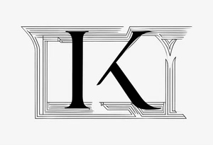 Clean, thin lines forming a monogram. The "K" and the nomber "3" tattoo idea