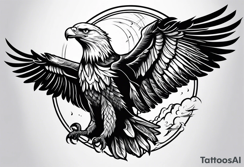 supper  flying eagle tattoo idea