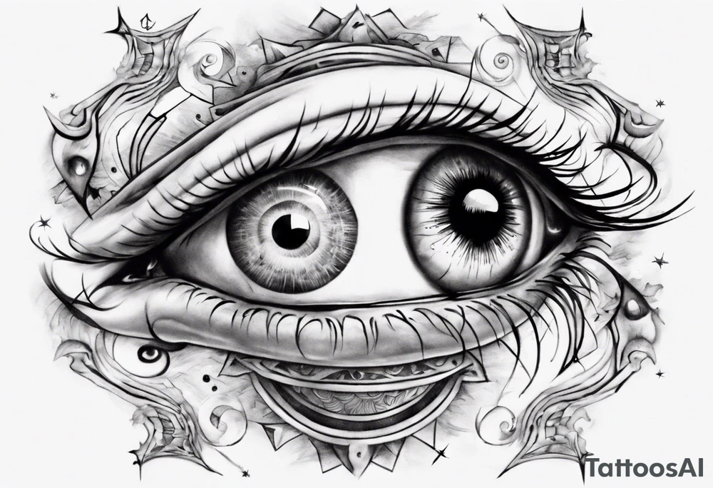eye but instead of the eyeball there is the universe tattoo idea